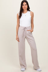 Cream Straight Leg Drawstring Maternity Sweatpants
