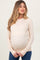 Cream Knit Long Button Sleeve Maternity Top