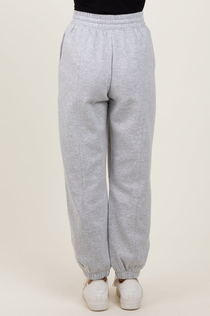 Heather Grey Drawstring Relaxed Fit Sweatpants