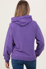 Purple French Terry Hooded Maternity Sweatshirt