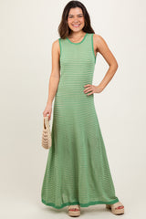 Green Striped Maxi Dress