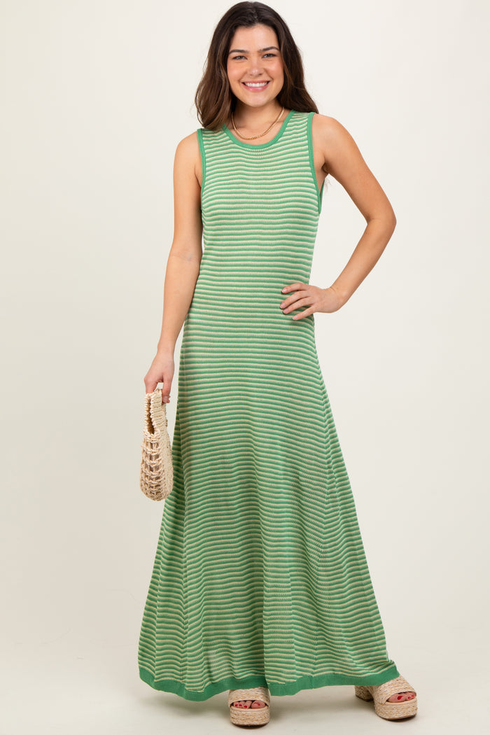Green Striped Maxi Dress