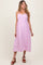Lavender Floral Embroidered Scallop Detail Maternity Midi Dress