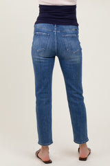 Blue Medium Wash Slim Straight Maternity Jeans
