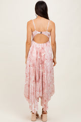 Light Floral Woven Pleat Skirt Maxi Dress