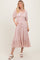 Light Pink Smocked Cinched Front Maxi Dress