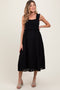 Black Eyelet Sleeveless Maternity Midi Dress