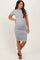 Heather Grey Ribbed Ruched Short Sleeve Maternity Dress