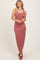 Burgundy Striped Button Front Sleeveless Maxi Dress