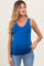 Blue Sleeveless Fitted Maternity Tank Top