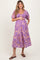 Peach Tropical Floral Smocked Tie Back Maternity Maxi Dress