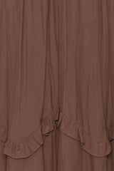 Mocha  Ruffle Tiered Midi Skirt