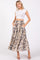 Cream Watercolor Floral Tiered Midi Skirt