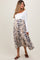 Cream Watercolor Floral Tiered Maternity Midi Skirt
