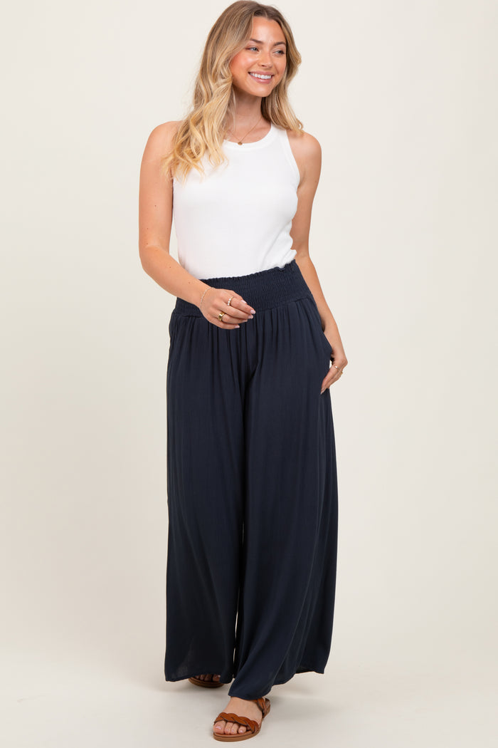 Charcoal Wide Smock Waist Pants