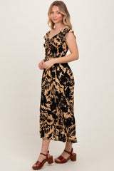 Black Mocha Smocked Top Midi Dress