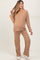 Taupe Ribbed Soft Knit Long Sleeve Maternity Pajama Set