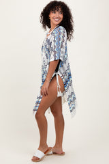 Blue/White Crochet Cover Up
