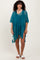 Teal Crochet Knit Swim Cover Up