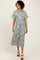 Mint Green Abstract Floral Shirt Midi Dress