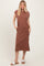 Camel Casual Sleeveless Pocketed Midi Dress