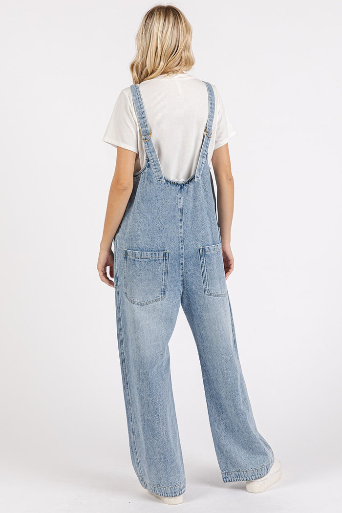Blue Relaxed Fit Denim Jumpsuit