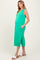Green V-Neck Sleeveless Side Slit Maternity Midi Dress