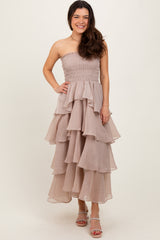 Beige Layered Maxi Dress