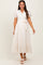 Cream Split Neckline Tiered Maternity Midi Dress