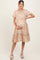 Light Olive Floral Ruffle Mock Neck Maternity Midi Dress