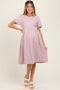 Lavender Textured Knit Maternity Midi Dress