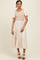 Cream Knit Mixed Tiered Midi Dress