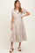 Ivory Stripe Tiered Tied Waist Maternity Midi Dress