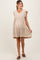 Beige Flutter Sleeve Tiered Maternity Dress