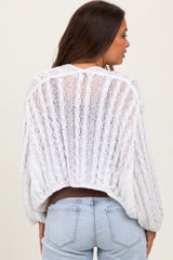 White Cable Knit Maternity Open Cardigan