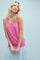 Fuchsia Knit Piping Detail Sleeveless Top