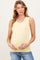 Yellow Knit Piping Detail Sleeveless Maternity Top