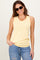 Yellow Knit Piping Detail Sleeveless Top