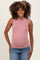 Peach Knit Mock Neck Sleeveless Maternity Top