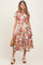 Cream Floral Button Down Maternity Midi Shirt Dress