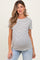 Ivory Pinstripe Shoulder Button Detail Maternity Top