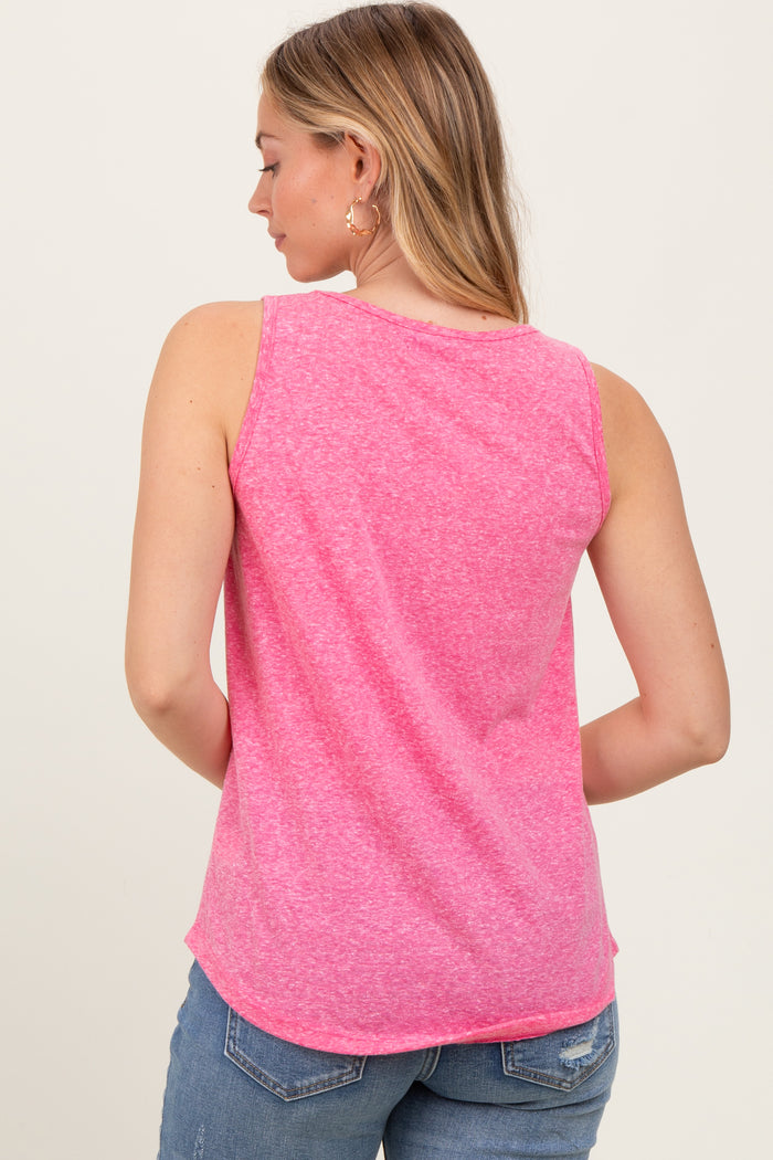 Fuchsia Heather Scoop Neck Tank Top