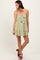 Mint Green Floral Strapless Front Tie Mini Dress