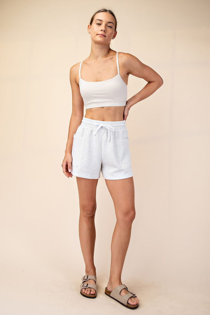 Heather Grey Patch Pocket Shorts