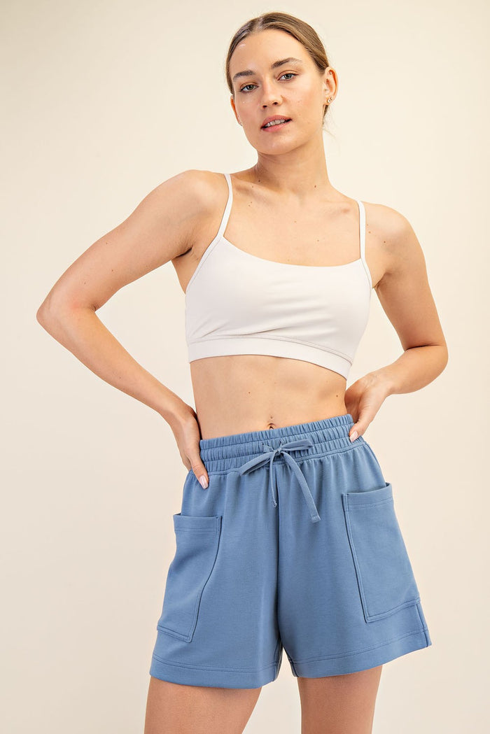 Blue Patch Pocket Shorts
