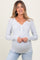 Ivory Lace Trim Floral Fitted Maternity Top