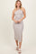White Striped One Shoulder Side Slit Midi Dress
