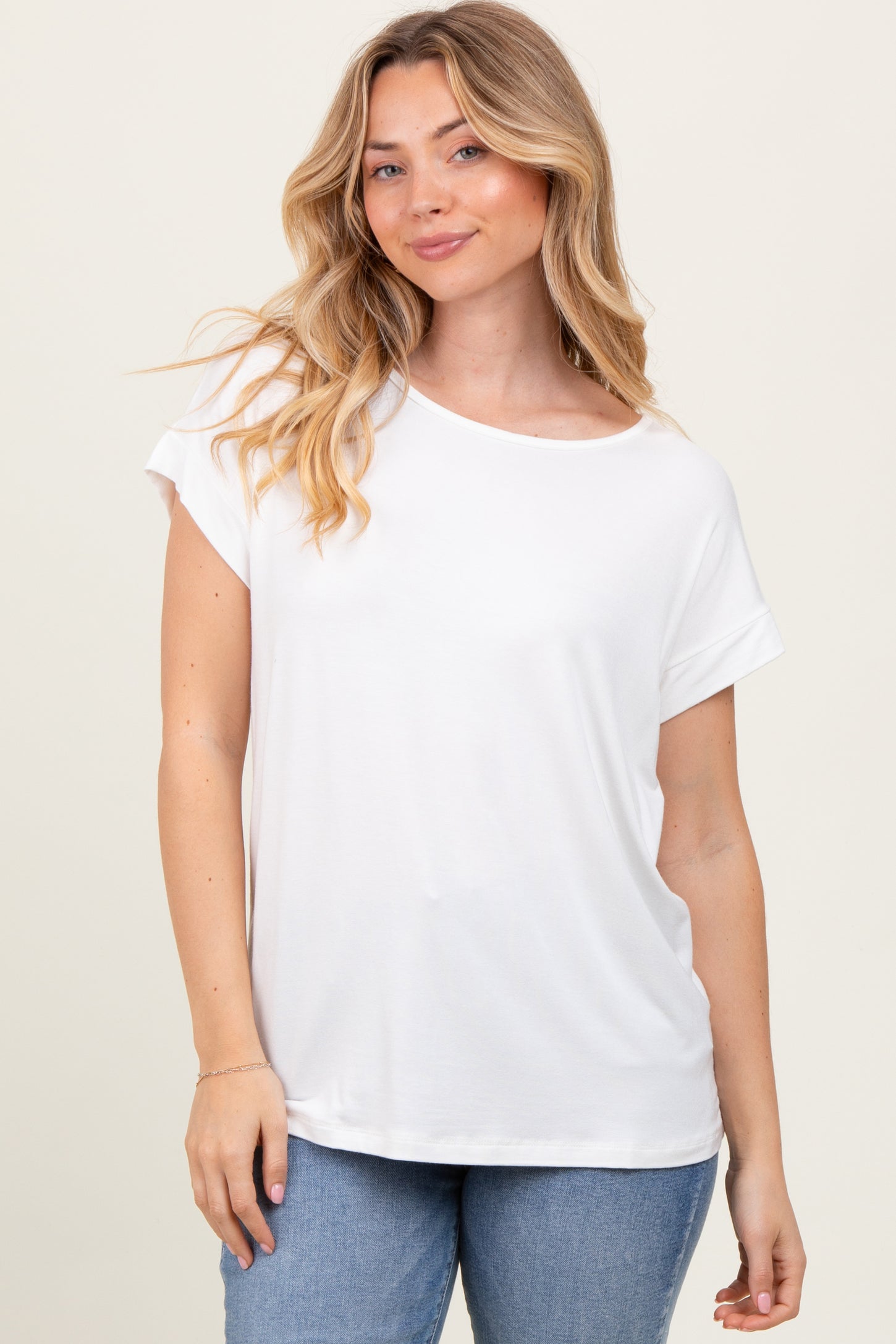 Ivory Key Hole Back Detail Top