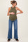 Blue Raw Hem Distressed Ankle Wide Leg Jeans