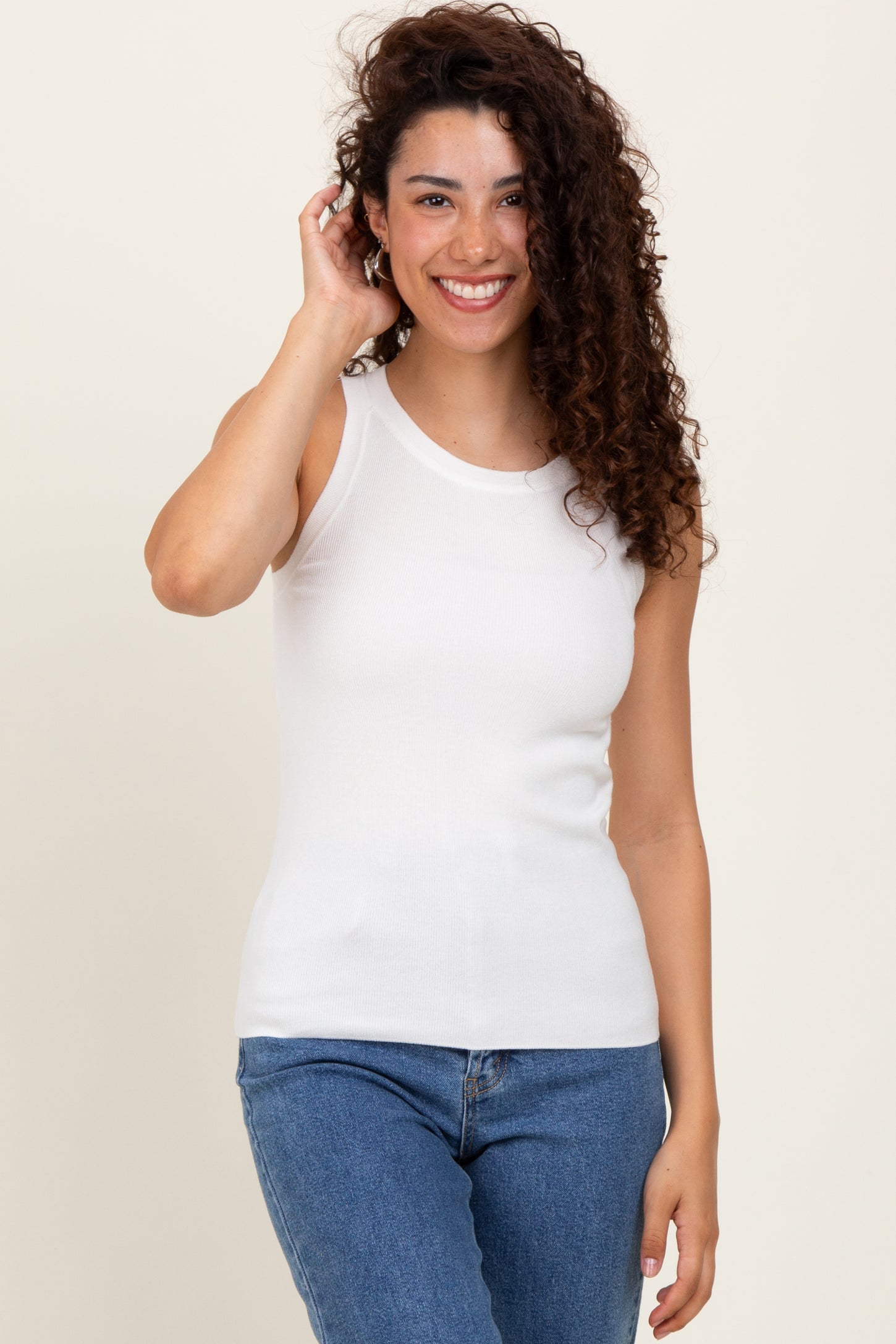 Ivory Knit Tank Top